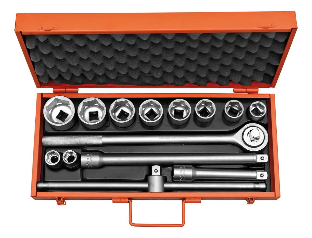 JG SOQUETE ENC. 1/2'' SEXTAVADO C/22PÇS CROMO VANADIO