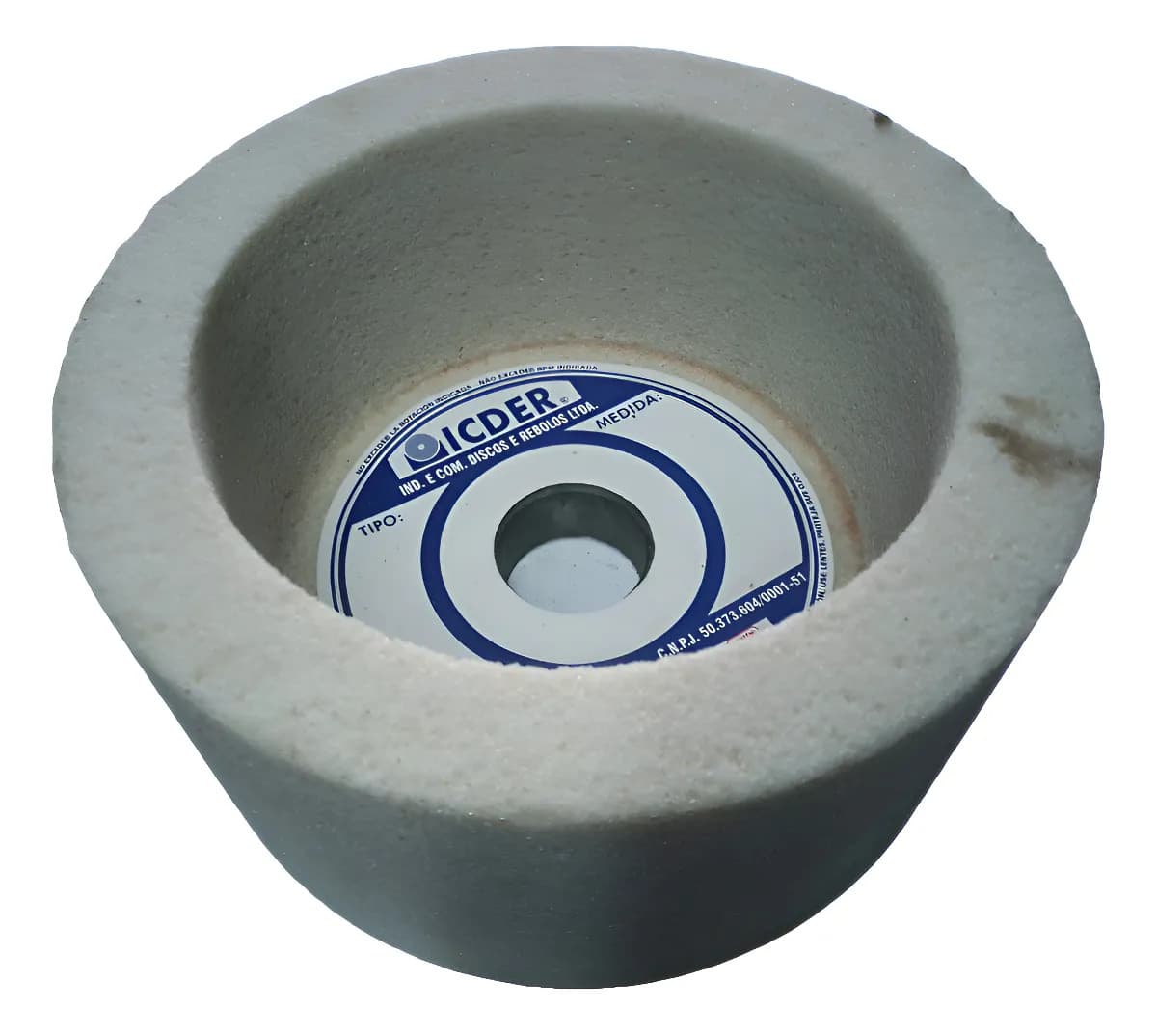 ESMERIL COPO RETO BRANCO 6"X3"X1.1/4 AA60K8V4