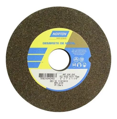 ESMERIL DESB RETO 6'' X 1'' X 1.1/4 A36 CARBORUNDUM — imagem 1