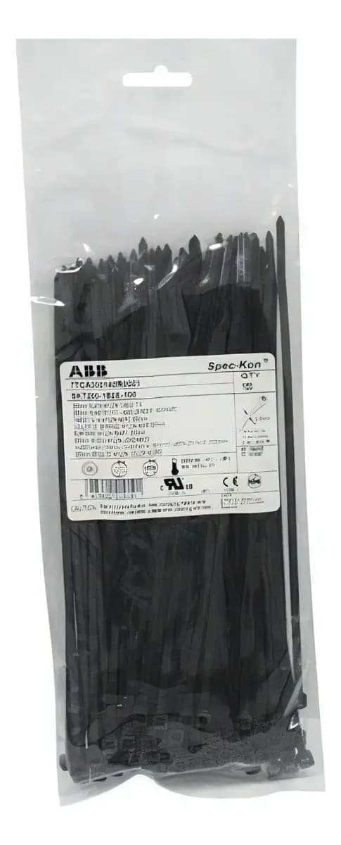 ABRACADEIRA NYLON 300 X 3.6MM BR/PT — imagem 1