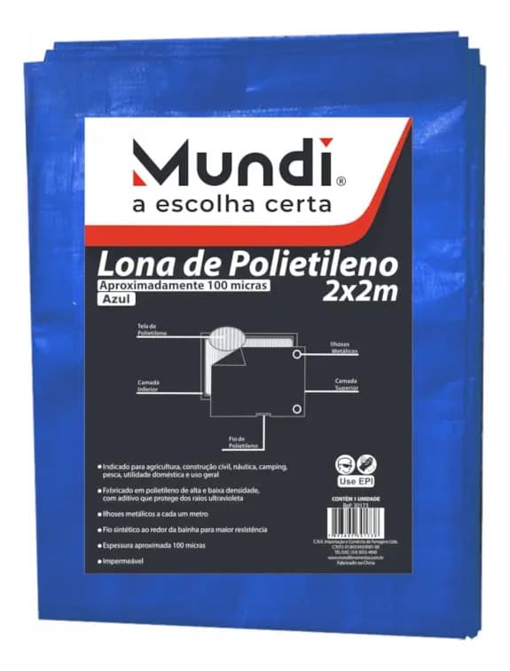 LONA AZUL POLIETILENO 10 X 8M